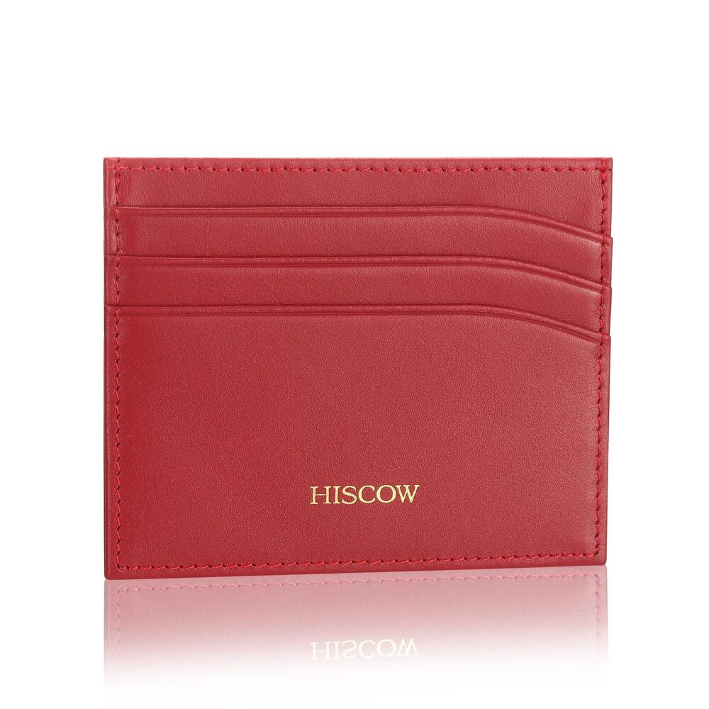 3268 Leather Slim Card Holder, Tiny Small Credit Card Wallet ID Case & Red